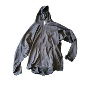 Mens 2XL-Adidas Hooded Running Track Jacket Black